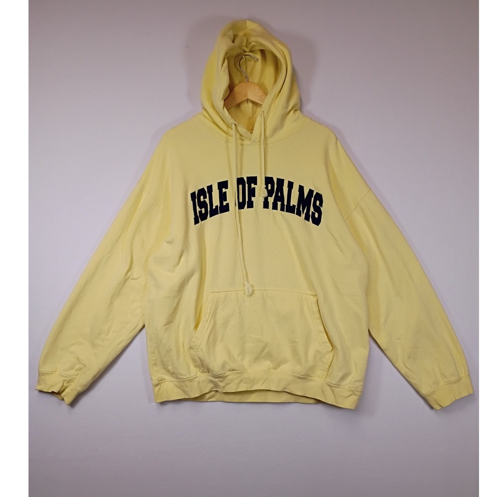 Coastal Aesthetic Soft As A Grape Men's XL Yellow Isle of Palms Graphic Hoodie